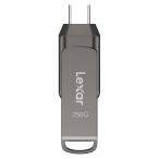 USBメモリ 256GB USB3.2 Gen1-A/Type-C 両コネクタ搭載 Lexar レキサー JumpDrive Dual D400 2in1 R:130MB/s 回転式 海外リテール LJDD400256G-BNQNG ◆メ