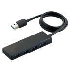 USB ступица USB3.0 4 порт ELECOM Elecom U3H-FC03B серии автобус энергия USB3.0 A порт ×4 миниатюрный легкий проект кабель длина 60cm черный U3H-FC03BBK *me