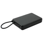 個体電池モバイルバッテリー 10000mAh mp046 PLATA プラタ 安全 長寿命 ゲルポリマー電解質採用 半固体電池 ケーブル一体型 薄型 軽量 ブラック MP046BK ◆メ