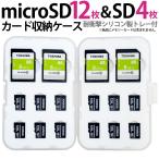 ショッピングシリコンケース microSD+SDカードケース メモリーカードケース miwakura 美和蔵 最大16枚(microSD x12枚+SDx4枚) サイズ109x71mm 振動 衝撃吸収 シリコントレー MMC-SD4M12 ◆メ