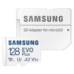128GB microSDXCカード マイクロSD Samsung サムスン EVO Plus Class10 UHS-I U3 A2 R:130MB/s SDアダプタ付 海外リテール MB-MC128KA/CN ◆メ