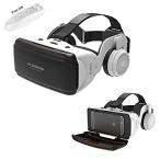 【送料無料】VRヘッドセット 3D IMAX ムービービデオゲーム用 バーチャルリアリティゴーグル ヘッドホン&リモート付き iPhone 11 Pro XS X