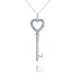 ティファニー ネックレス TIFFANY&Co. ハート キー ペンダント エナメル フィニッシュ 並行輸入品