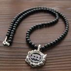 戦国武将 ネックレス メンズ アクセサリー 六文銭  真田幸村 天然石 シルバー925 ペンダント 52センチ