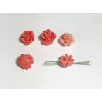 Yahoo! Yahoo!ショッピング(ヤフー ショッピング)ピンク薔薇（バラ）モチーフ　約10mm 5個入 flow-02 【閉店セール】