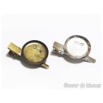 コサージュ台座ピン 2WAY  真鍮古美　シルバー　 24mm