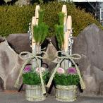 門松(企業・店舗様用) 本格 1.7m 竹タイプ 一対 大型 販売 玄関 置物 170cm 松 竹 造花 しめ縄 手作り 通販 お正月飾り オフィス 会社 店 1対 本格