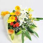 御祝花フラワーギフト送料無料誕生日宅配ユリと季節の花束暖色系