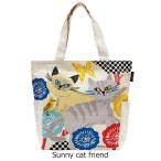 Yahoo! Yahoo!ショッピング(ヤフー ショッピング)プレーリードッグ エコバッグ オーガニックコットンバッグ 「Sunny cat friend」 トートバッグ 【デザイナーズジャパン】