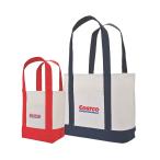 コストコ キャンバス トートバッグ COSTCO 2025年 2個セット ショッピングバッグ エコバッグ コットン ネイビー レッド キャリー アウトドア 買い物袋 ホワイト