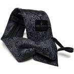  галстук удобно одним движением HUGO VALENTINO 8cm ширина pez Lee угольно-серый черный WA-12-Y Necktie отметка использование 