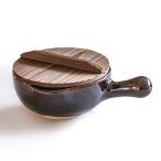 土楽 片手鍋（アメ） 大 7寸