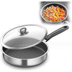 ステンレス鋼フライパン 26/28/30CM 厚手鍋底省エネ&amp;煙が出にくい 万能な鉄鍋 IH?ガス火両対応 コーテ ィングなしの鉄製フライパン 丈夫 耐久性 軽量