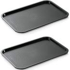 PHCOMRICH тянуть выше пластик tray многоцелевой нескользящий tray для бытового использования для бизнеса 35 x 27 cm 2 штук (Black)