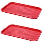 PHCOMRICH тянуть выше пластик tray многоцелевой нескользящий tray для бытового использования для бизнеса 35 x 27 cm 2 штук (Red)