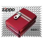 zippo ジッポー ライター レギュラー ジッパー おもしろメタル 両面加工 イオンレッド