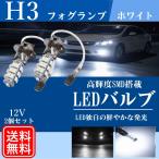 H3 LEDフォグランプ ホワイト ショートバルブ LED バルブ 12V 25連 2個 白 フォグ 汎用