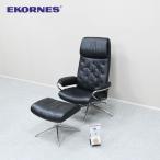 ☆EKORNES☆エコーネス リクライニングチェア&オットマン Stressless Metro Star ストレスレス?メトロスター Mサイズ ブラック クロム