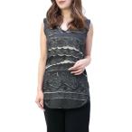 【並行輸入品】【在庫処分セール】NUDE レディース レース付き ノースリーブ カットソー チュニック トップス  チャコールグレー (1103582 DGL 28)