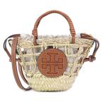 トリーバーチ TORY BURCH バッグ かごバッグ ELLA OPEN MINI BASKET TOTE エラ ナチュラル×ブラウン (134669 254 NATURAL) 22AW