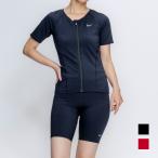 【NIKE SWIM公式】【2026SS】ナイキ ベーシック 半袖ジップ付きセパレーツ 2993164  EC限定 水泳 レディース水着 スイミング ブランド 体型カバー フットマーク