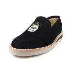 **kami наан doCaminando туфли без застежки Loafer 13121 Embroidery Slip On Shoes черный замша мужской повседневная обувь натуральная кожа Skull каркас смешанные товары обувь 