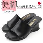 サンダルレディース美脚疲れにくいオフィスサンダル靴疲れない黒ブラック7.5...