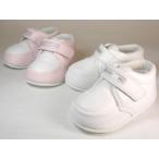 皇室御用達 Leatherian LF-080 レザリアン ベビーシューズ ホワイト・ピンク 11.5cm-13.5cm