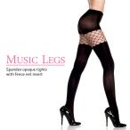 Music Legs 太ももフェンスネット オペイク 切替えタイツ ブラック