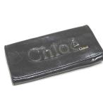 Chloe Chloe женский длинный кошелек чёрная кожа * 3P0321 Logo en Boss кошелек для мелочи . имеется чёрный V7D