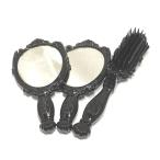  прекрасный товар ANNA SUI Anna Sui ручное зеркало ×2 шт / расческа ×1 шт. комплект * черный зеркало волосы щетка женский V7J