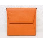  Hermes HERMES #ba стойка a tail bate.- Epson ячейка для монет кошелек для мелочи . orange серия *Q печать женский *8A8G