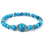 Yahoo! Yahoo!ショッピング(ヤフー ショッピング)【勇気と行動力】ブルーターコイズ　パワーストーンブレスレット 〔b2-27b〕