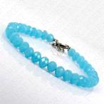 Yahoo! Yahoo!ショッピング(ヤフー ショッピング)ガラスビーズ ボタンカット アクアブルー ブレスレット 約6mm