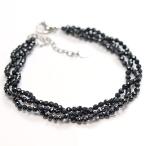 ブラックスピネル編み込みブレスレット