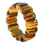 迫力満点 イエロータイガーアイ 虎目石 バングル【ランダム発送】〔 天然石 パワーストーン アクセサリー 〕