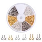 PandaHall Elite ヒートン ネジ フック 金具 パーツ ハンドメイド 10x4x1mm&amp;8x4x1mm 700個
