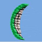 Kosei 凧 デュアルライン パラシュート スタントカイト ハンドル 30mライン付き (グリーン)