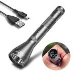 PEETPEN L40 懐中電灯 LED 1500ルーメン USB充電式 フラッシュライト 強力 軍用 小型 ハンディライト 防水 羅針盤付き 186