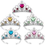 ティアラ アクセサリー 女の子 カチューシャ 王冠 髪飾り キラキラ パーティー プリンセスティアラ 5個セット（5色）