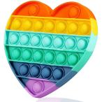 プッシュポップ スクイーズ玩具 フィジェット 知育おもちゃ 減圧グッズ ストレス解消 洗える可能 6歳以上(ハート形【Ｓサイズ】)