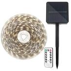 ソーラーLEDテープライト5 M高輝度　屋外防水　8点灯モード　リモコン操作　装飾庭景観ベランダ　祭り　パーティーに使い　ロマンチックな雰囲気　間接照