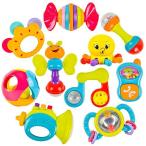 がらがら ラトル 10 PCSセット 歯固めラトル ハンドラトル ガラガラのオモチャ はがためセット 初めてのオモチャ 人気 歯がためおもちゃ がらが