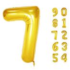 PartyHour 90cm 数字 7 バルーン 大きい ゴールド 誕生日 バルーン 数字 風船 結婚記念日 誕生日 飾り付け バースデー 飾り