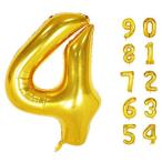 PartyHour 90cm 数字 4 バルーン 大きい ゴールド 誕生日 バルーン 数字 風船 結婚記念日 誕生日 飾り付け バースデー 飾り