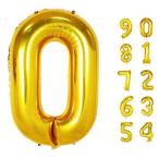 PartyHour 90cm 数字 0 バルーン 大きい ゴールド 誕生日 バルーン 数字 風船 結婚記念日 誕生日 飾り付け バースデー 飾り