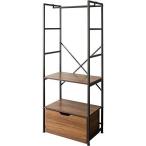 アイリスプラザ オープンワードローブ ウォルナット WSW-6015奥行35×幅63.3×高さ155cm