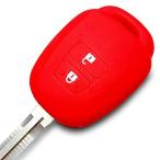 【IKT】（トヨタ車用） キーレスキー用シリコンカバー 2ボタン レッド/シエンタ/ヴィッツ/サクシード/ラクティス/ルミオン/ハイエース/アクア/ノ