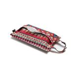 Kuai 車用 エスニック ティッシュケース ティッシュホルダー ティッシュカバー 綿麻 吊り下げ 壁掛け カラバリ おしゃれ シンプル レッド