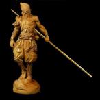 Monkey King 西遊記人物 斉天大聖孫悟空 黄楊木細工彫刻 木彫仏像 猿 金 メッキ
